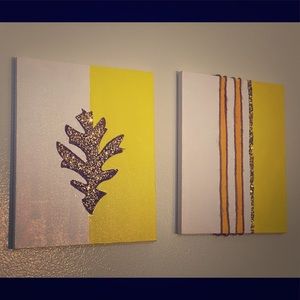 Set of 2 8X10 canvas resin Art